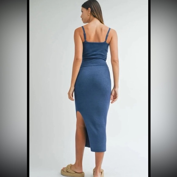 Mable Ocean Breeze Midi Dress in Luxe Blue 
size Large - Picture 5 of 12